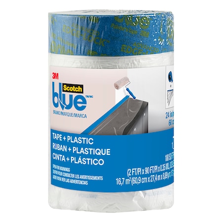 Scotch 24" x 30 Yds ScotchBlue Pre-Taped Painter's Plastic PT2093EL-24